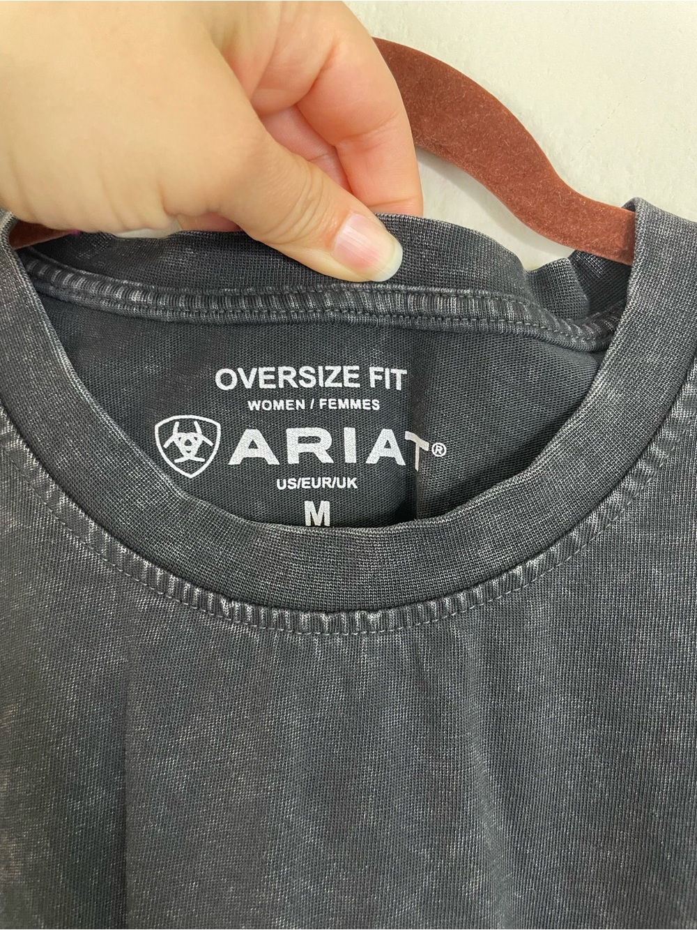 Ariat Black Mineral Washed Cowgirl Era Long Sleeve Oversized Tee Shirt Size M - Picture 4 of 10